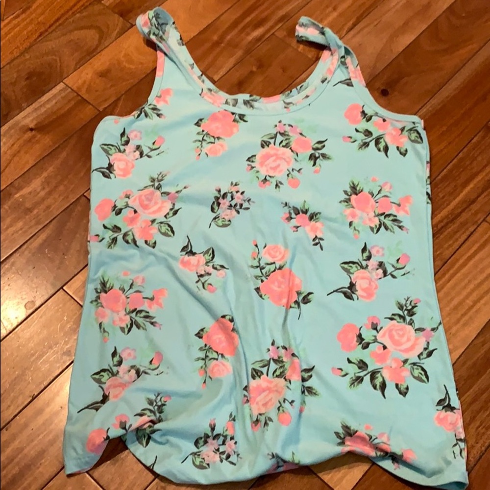 FREE ADD ON item* Minty and floral tank top